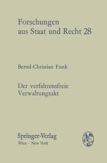 Produktbild: Der verfahrensfreie Verwaltungsakt