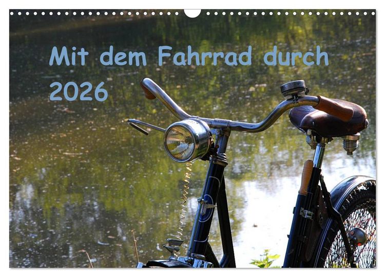 Produktbild: Mit dem Fahrrad durch 2026 (Wandkalender 2026 DIN A3 quer), CALVENDO Monatskalender