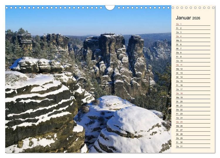 Produktbild: Elbsandsteingebirge (Wandkalender 2026 DIN A3 quer), CALVENDO Monatskalender