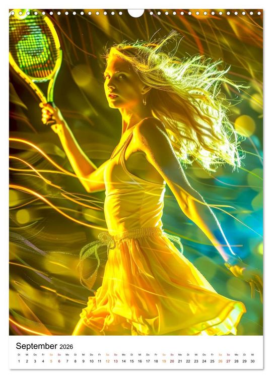 Produktbild: Tennis kreativ (Wandkalender 2026 DIN A3 hoch), CALVENDO Monatskalender
