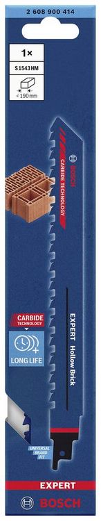 Produktbild: Bosch Accessories 2608900414 EXPERT &lsquo;Hollow Brick&rsquo; S 1543 HM S&auml;bels&auml;geblatt, 1&nbsp;St&uuml;ck S&auml;geblatt-L&auml;nge 240 mm 1 St.
