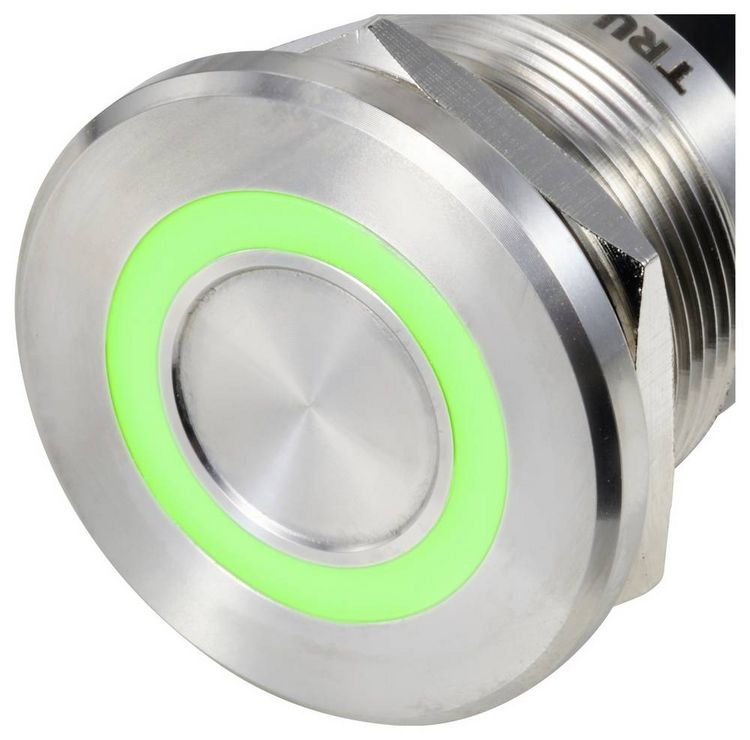 Produktbild: TRU COMPONENTS TC-12835300 TC-TS22A10YSSG12M12 MALE CONNECTOR Sensortaster 24 V 0.5 A 1 x Aus/(Ein) tastend Gr&uuml;n (&Oslash;) 25 mm IP65 1 St.