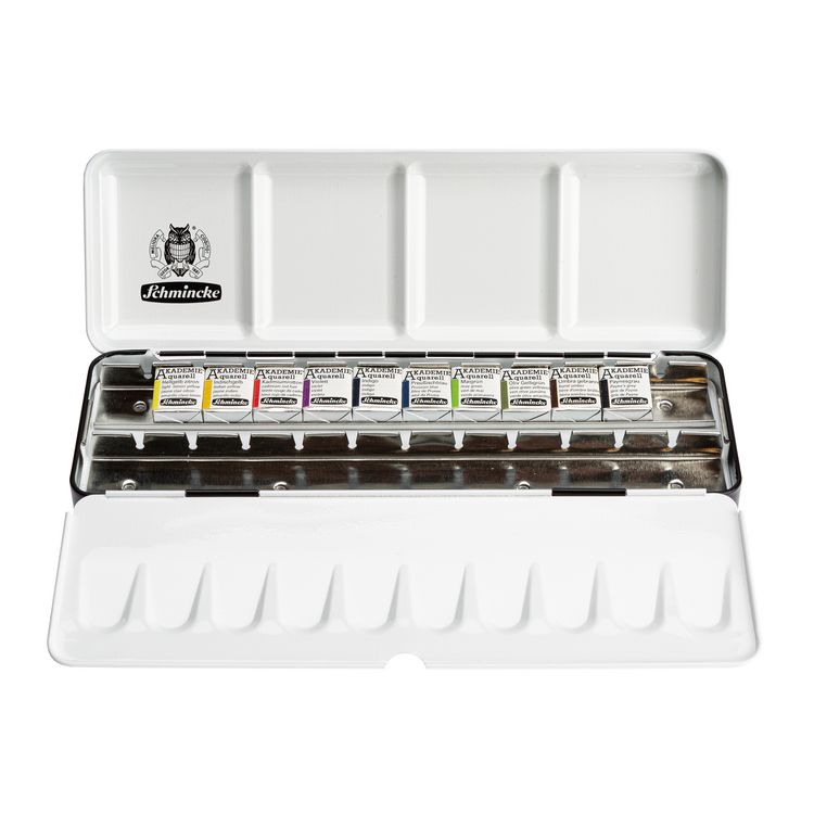 Produktbild: Schmincke Akademie Aquarell Metallkasten, 10 x 1/2 N&auml;pfchen, Thalia