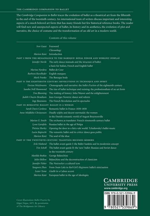 Produktbild: The Cambridge Companion to Ballet