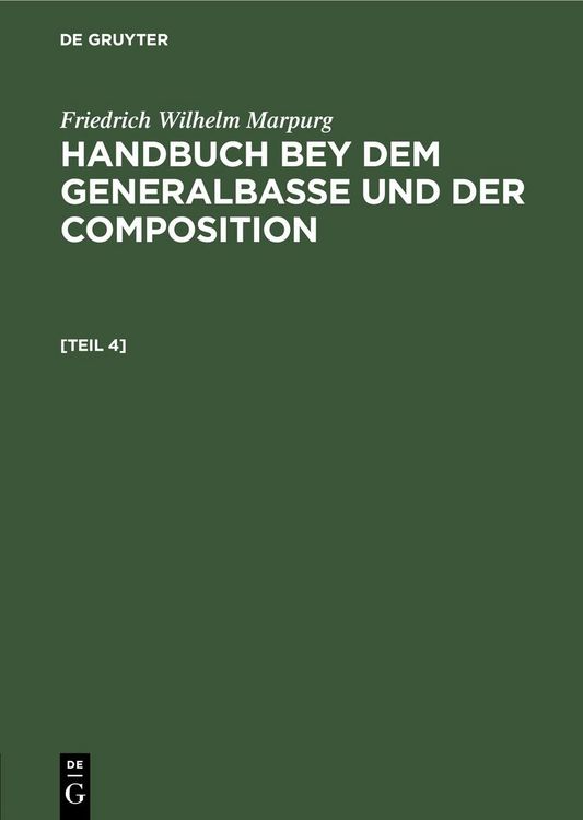 Produktbild: Anhang zum Handbuche bey dem Generalbasse und der Composition