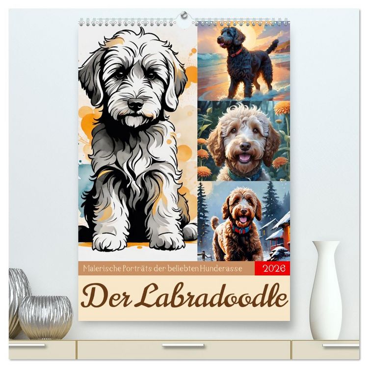 Produktbild: Der Labradoodle (hochwertiger Premium Wandkalender 2026 DIN A2 hoch), Kunstdruck in Hochglanz