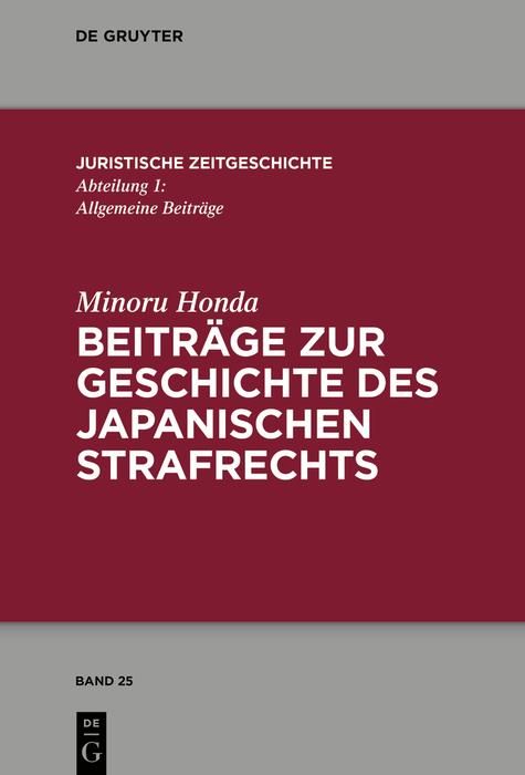 Produktbild: Beitr&auml;ge zur Geschichte des japanischen Strafrechts