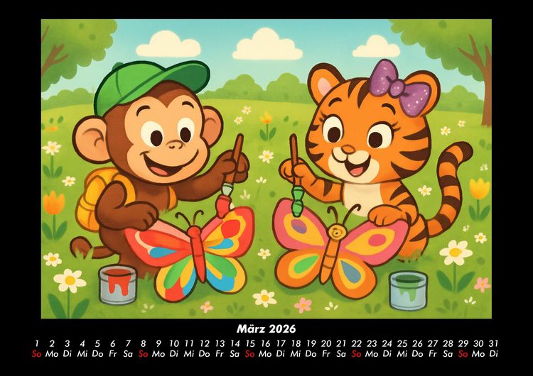 Produktbild: Milo & Tina - Ein Jahr voller Freundschaft 2026 Fotokalender DIN A3