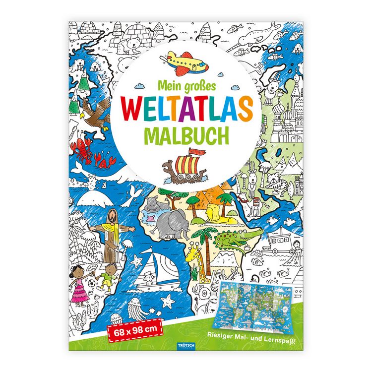 Produktbild: Tr&ouml;tsch Malbuch Mein gro&szlig;es Weltatlas Malbuch