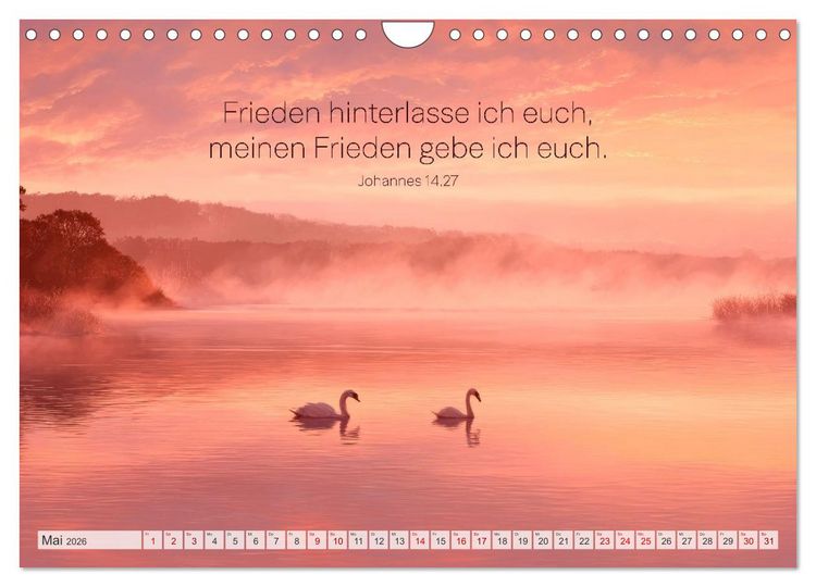 Produktbild: Psalmen und Bibelverse - Himmlische Botschaften (Wandkalender 2026 DIN A4 quer), CALVENDO Monatskalender