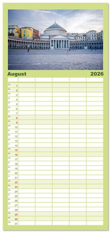 Produktbild: Familienplaner 2026 - Wundersch&ouml;nes Neapel - Bella Napoli mit 5 Spalten (Wandkalender, 21 x 45 cm) CALVENDO