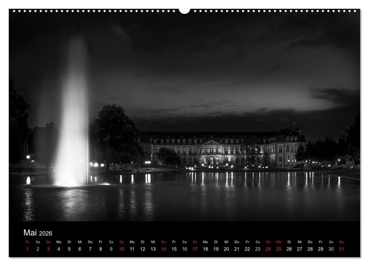 Produktbild: Stuttgart bei Nacht (hochwertiger Premium Wandkalender 2026 DIN A2 quer), Kunstdruck in Hochglanz