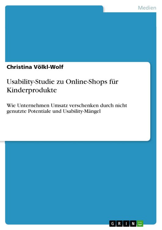 Produktbild: Usability-Studie zu Online-Shops f&uuml;r Kinderprodukte