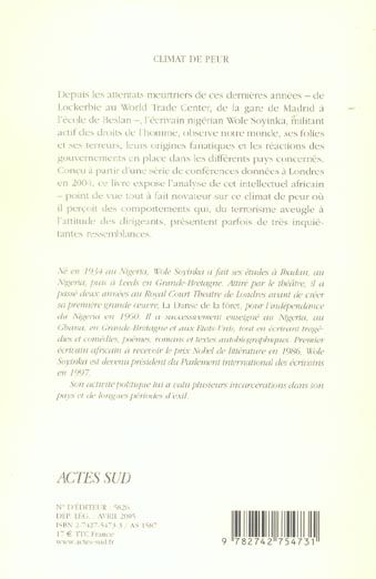 Produktbild: Climat de Peur