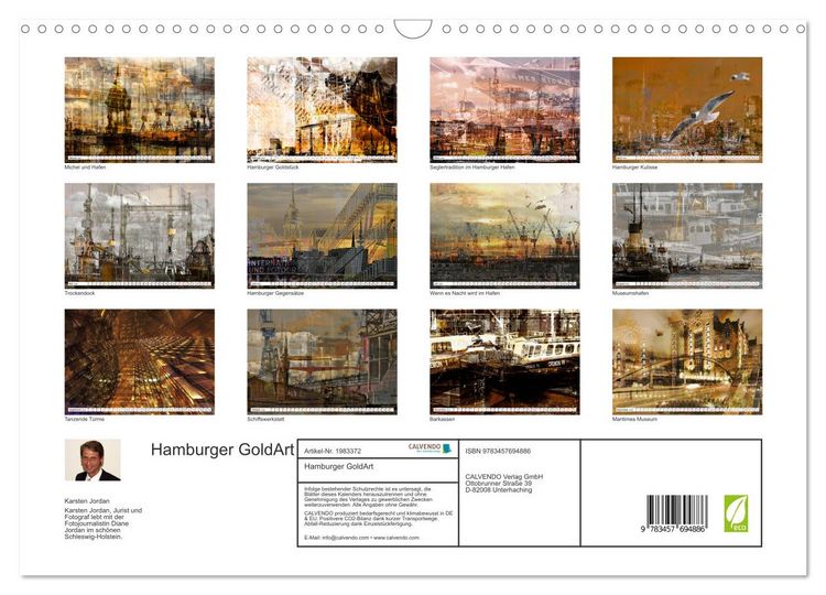 Produktbild: Hamburger GoldArt (Wandkalender 2026 DIN A3 quer), CALVENDO Monatskalender