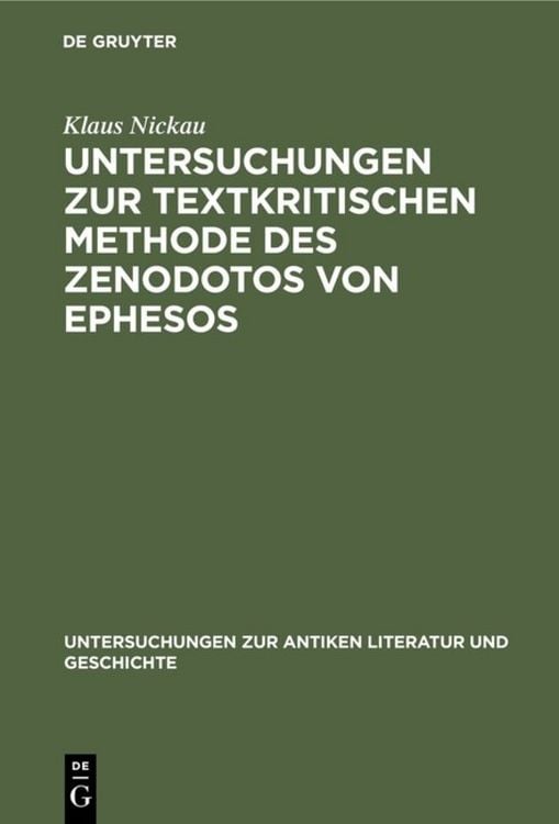 Produktbild: Untersuchungen zur textkritischen Methode des Zenodotos von Ephesos