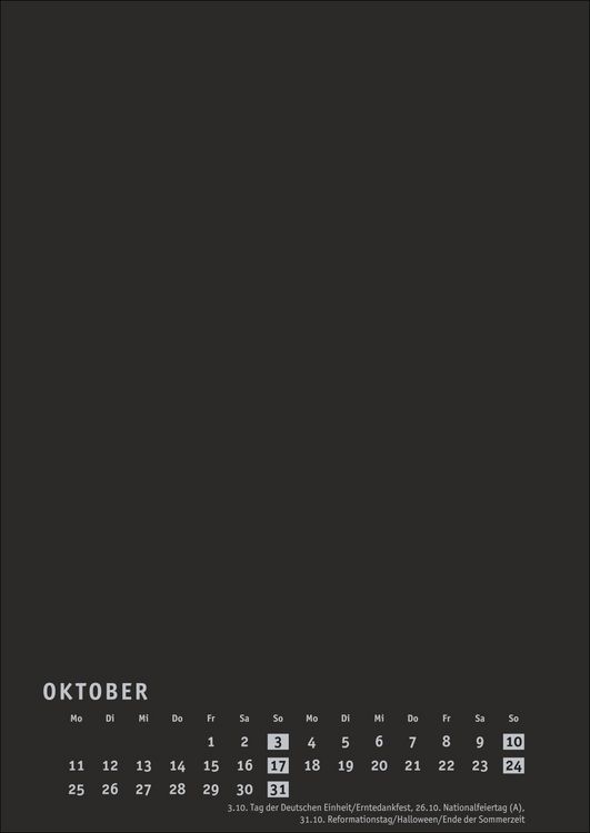 Produktbild: Premium-Bastelkalender schwarz A4 2027