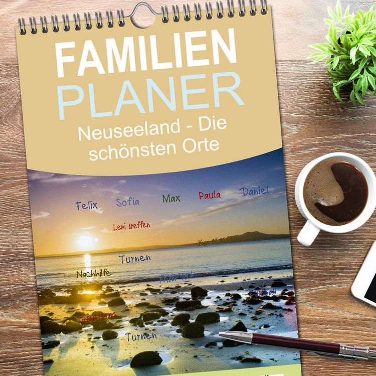 Produktbild: Familienplaner 2026 - Neuseeland - Die sch&ouml;nsten Orte am anderen Ende der Welt mit 5 Spalten (Wandkalender, 21 x 45 cm) CALVENDO