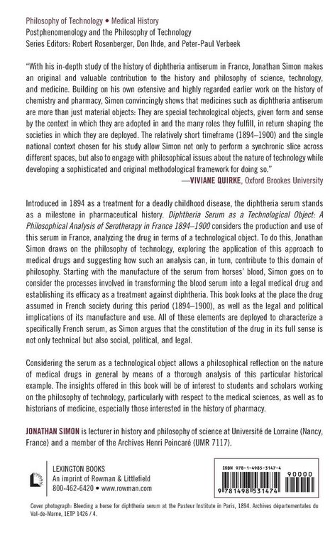 Produktbild: Diphtheria Serum as a Technological Object