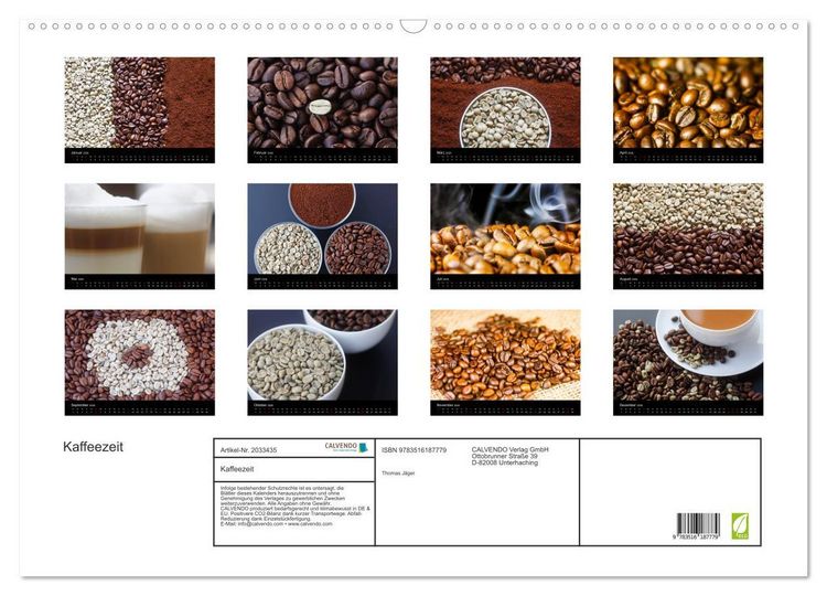 Produktbild: Kaffeezeit (Wandkalender 2026 DIN A2 quer), CALVENDO Monatskalender
