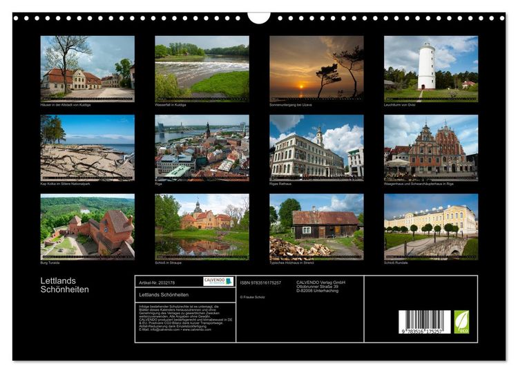 Produktbild: Lettlands Sch&ouml;nheiten (Wandkalender 2026 DIN A3 quer), CALVENDO Monatskalender