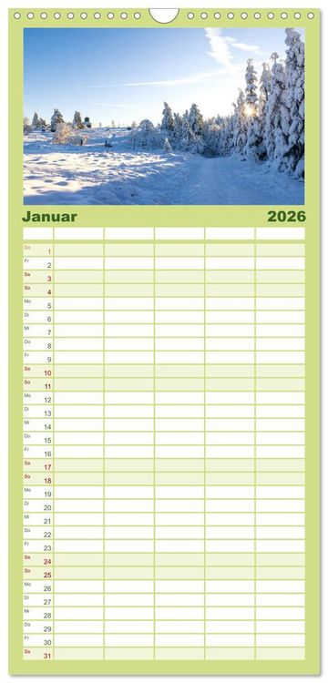 Produktbild: Familienplaner 2026 - Sauerland - hier muss man mal gewesen sein mit 5 Spalten (Wandkalender, 21 x 45 cm) CALVENDO