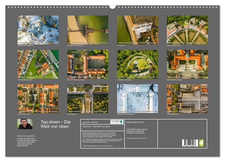Produktbild: Top-down - Die Welt von oben (Wandkalender 2026 DIN A2 quer), CALVENDO Monatskalender