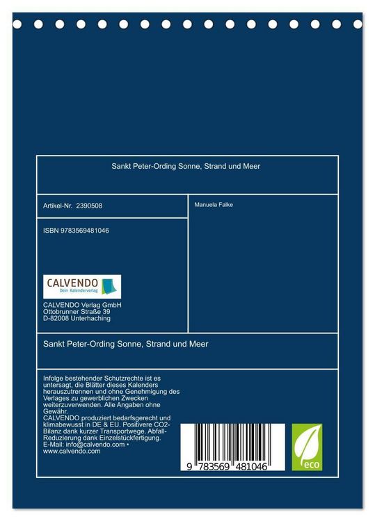 Produktbild: Sankt Peter-Ording Sonne, Strand und Meer (Tischkalender 2027 DIN A5 hoch), CALVENDO Monatskalender