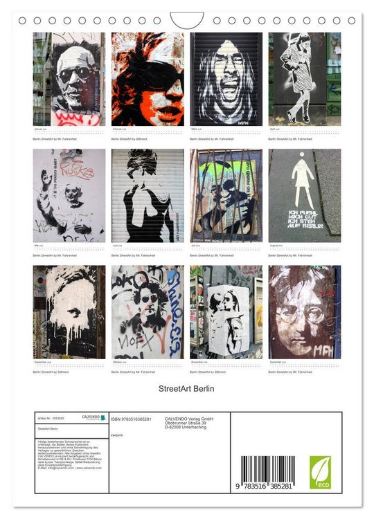 Produktbild: StreetArt Berlin (Wandkalender 2026 DIN A4 hoch), CALVENDO Monatskalender