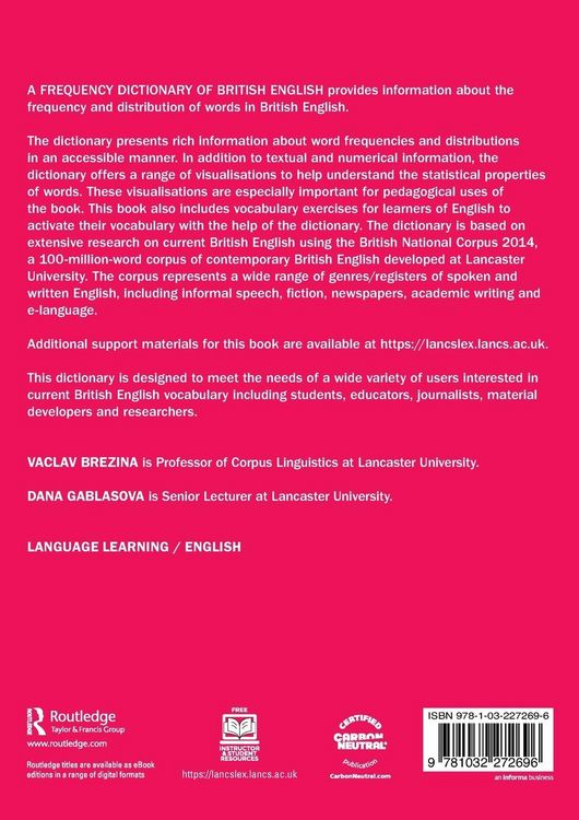 Produktbild: A Frequency Dictionary of British English