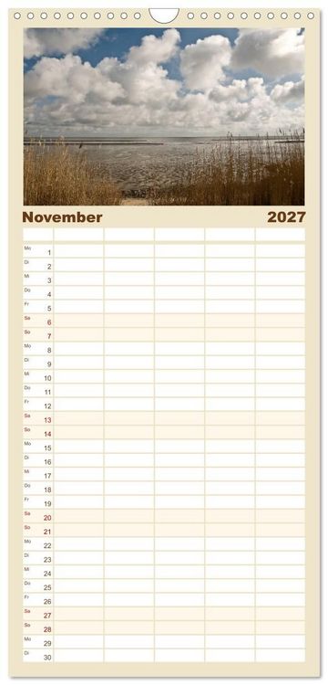 Produktbild: Familienplaner 2027 - Sylt-Momente mit 5 Spalten (Wandkalender, 21 x 45 cm) CALVENDO