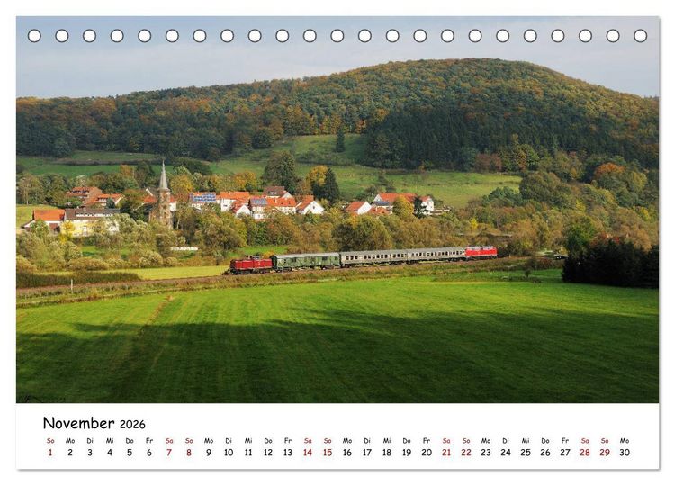 Produktbild: Hessische Nebenbahnen - Unterwegs in Nordhessen (Tischkalender 2026 DIN A5 quer), CALVENDO Monatskalender