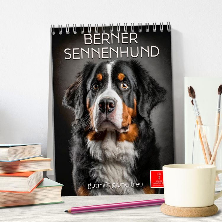 Produktbild: Berner Sennenhund - gutm&uuml;tig und treu (Tischkalender 2026 DIN A5 hoch), CALVENDO Monatskalender