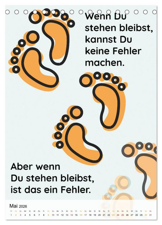 Produktbild: Dein monatlicher Motivationsschub: Das Leben wird nicht leichter, Du wirst nur st&auml;rker. (Tischkalender 2026 DIN A5 hoch), CALVENDO Monatskalender