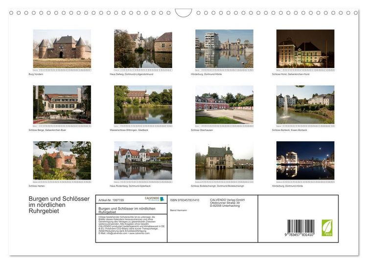 Produktbild: Burgen und Schl&ouml;sser im n&ouml;rdlichen Ruhrgebiet (Wandkalender 2026 DIN A3 quer), CALVENDO Monatskalender