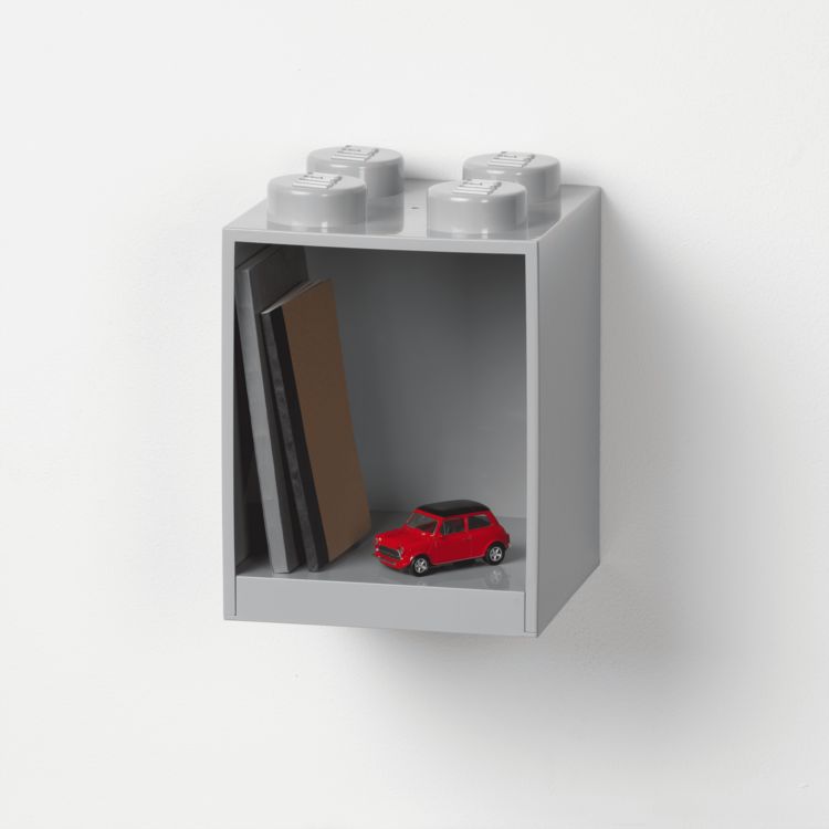 Produktbild: LEGO&reg; B&uuml;cherregal 4 Noppen Grau