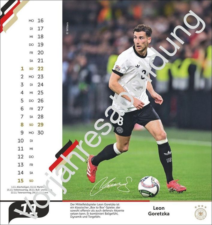 Produktbild: DFB M&auml;nner Postkartenkalender 2027