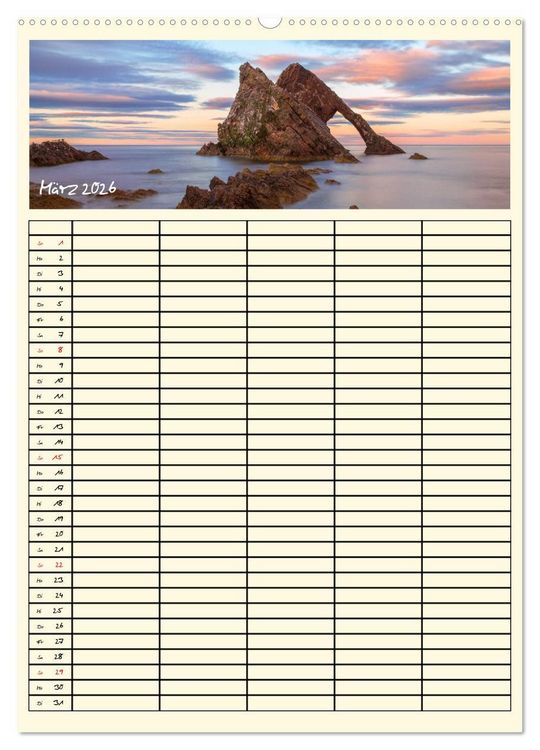 Produktbild: Urlaubsparadiese - Familienplaner (hochwertiger Premium Wandkalender 2026 DIN A2 hoch), Kunstdruck in Hochglanz