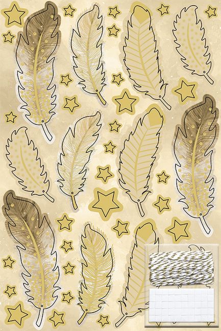 Produktbild: URSUS Geschenkboxen-Set "Federn", creme/gold