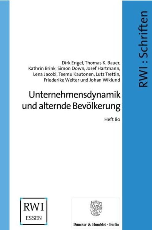 Produktbild: Unternehmensdynamik und alternde Bevölkerung.