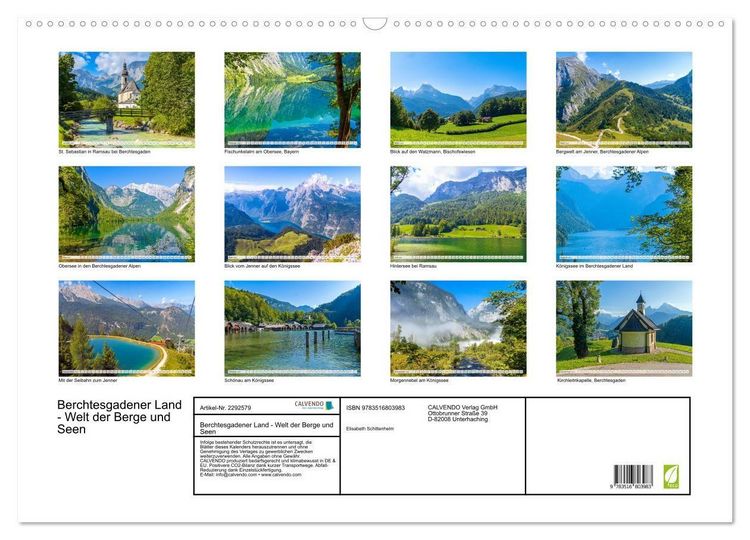 Produktbild: Berchtesgadener Land - Welt der Berge und Seen (Wandkalender 2027 DIN A2 quer), CALVENDO Monatskalender