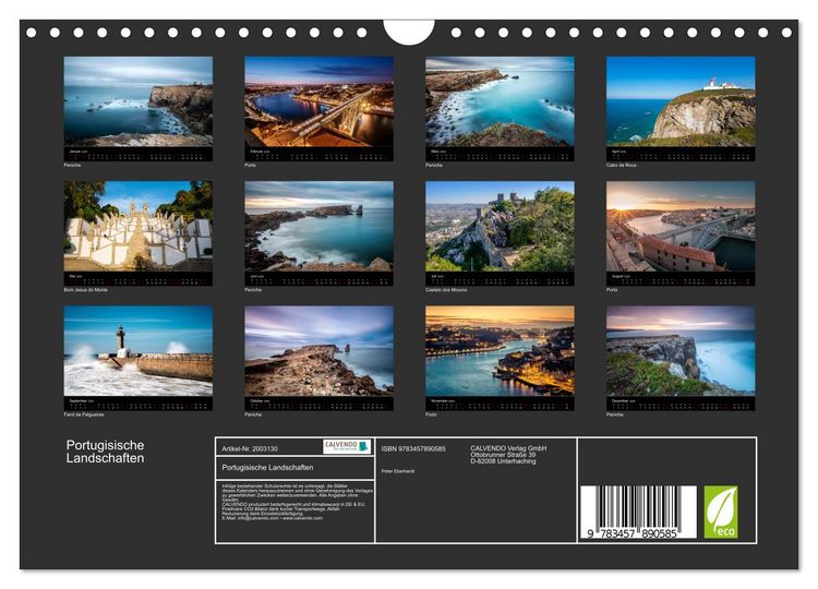 Produktbild: Portugisische Landschaften (Wandkalender 2026 DIN A4 quer), CALVENDO Monatskalender