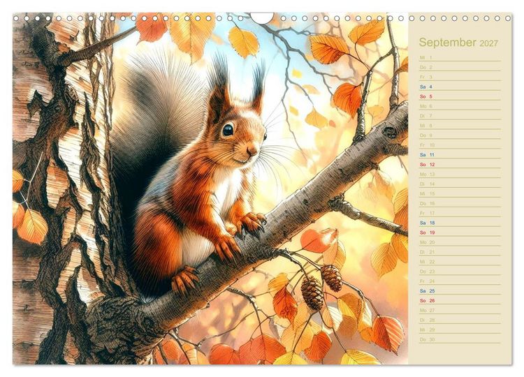 Produktbild: S&uuml;&szlig;e Tierbabys - niedliche Illustrationen (Wandkalender 2027 DIN A3 quer), CALVENDO Monatskalender