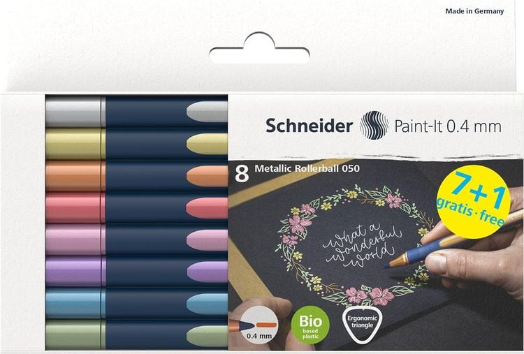 Produktbild: Schneider Metallic Rollerball Paint-It 050, 0.4mm, 8er Set