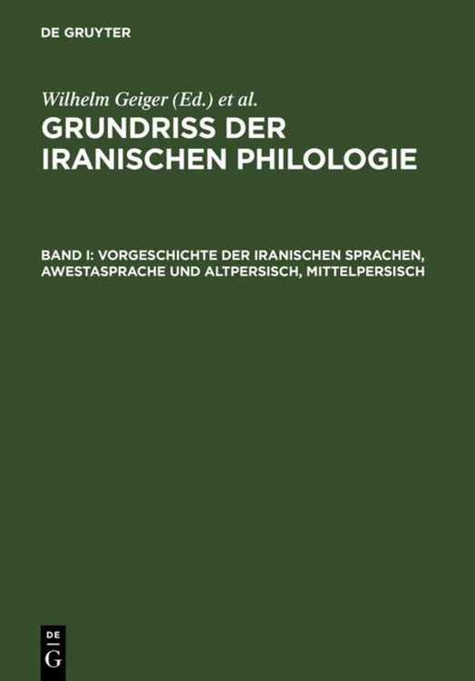 Produktbild: Vorgeschichte der iranischen Sprachen, Awestasprache und Altpersisch, Mittelpersisch