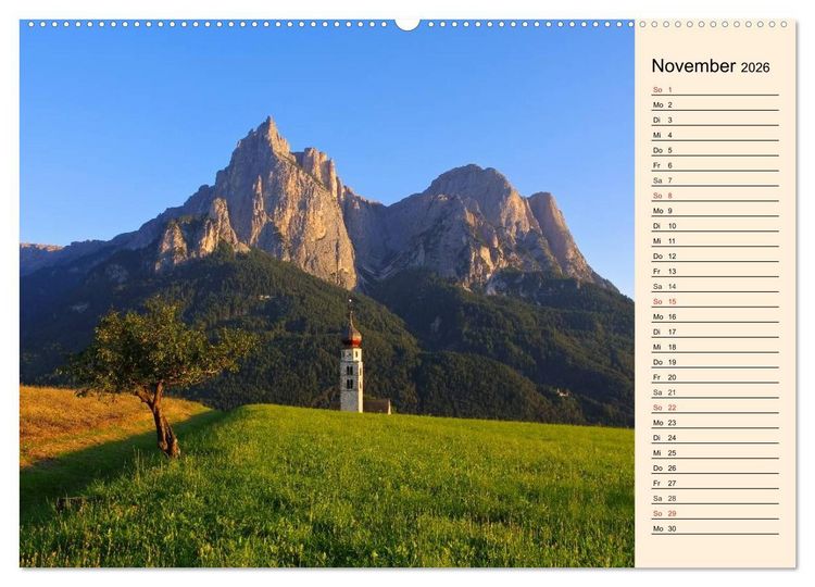 Produktbild: S&uuml;dtirol - Zwischen Ortler und Dolomiten (hochwertiger Premium Wandkalender 2026 DIN A2 quer), Kunstdruck in Hochglanz