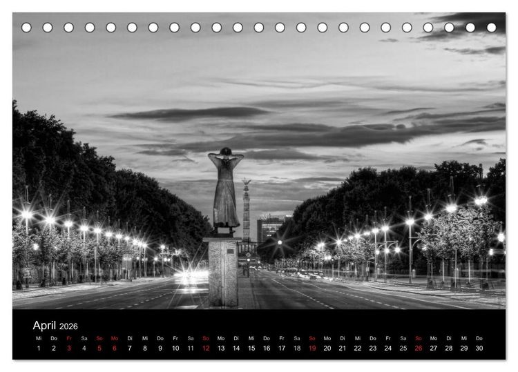 Produktbild: Berlin Monochrome (Tischkalender 2026 DIN A5 quer), CALVENDO Monatskalender