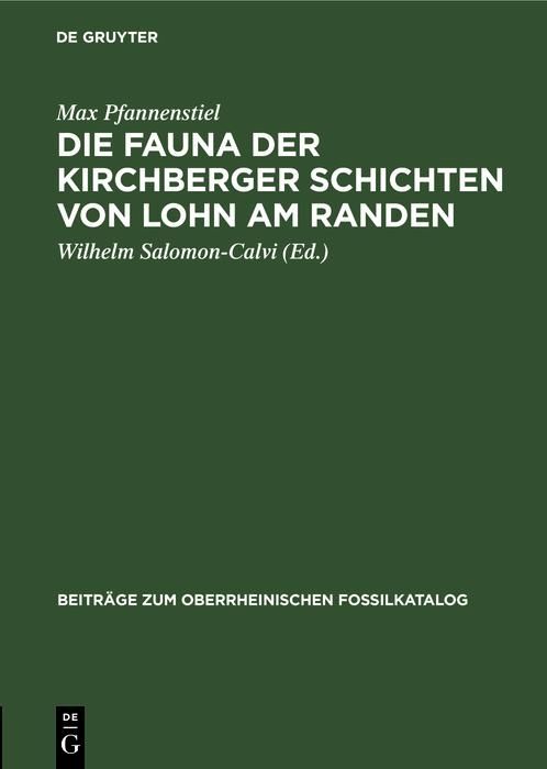 Produktbild: Die Fauna der Kirchberger Schichten von Lohn am Randen