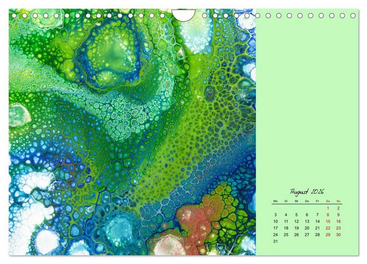 Produktbild: Farbfantasien - Pouring (Wandkalender 2026 DIN A4 quer), CALVENDO Monatskalender