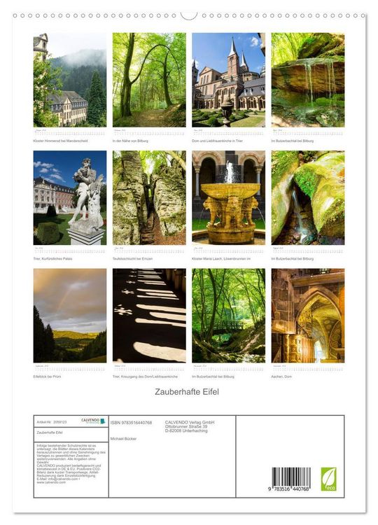 Produktbild: Zauberhafte Eifel (hochwertiger Premium Wandkalender 2026 DIN A2 hoch), Kunstdruck in Hochglanz